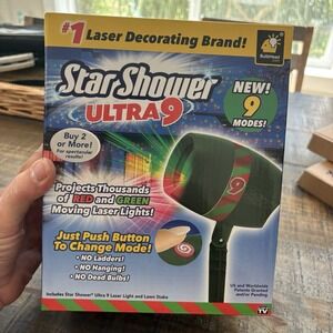 Star Shower Ultra 9 Outdoor Holiday Laser Light Show AS-SEEN-ON-TV, New 9 Modes